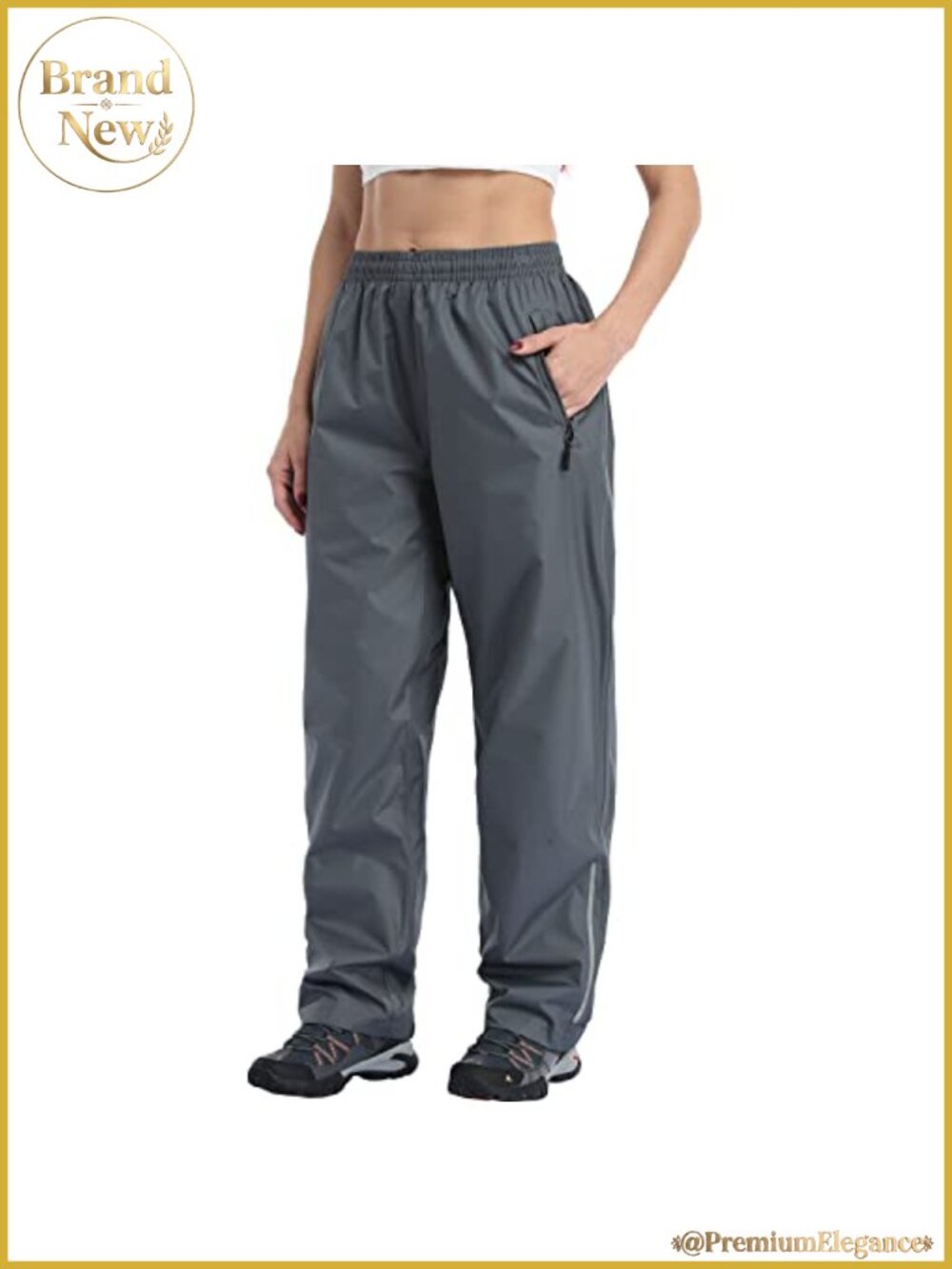 Waterproof Rain Pants Women Lightweight Windproof Hiking Over Pants